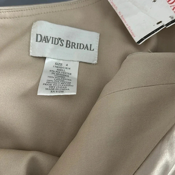 NWT David's Bridal Champagne One Shoulder Party Dress Sz 4 - Picture 6 of 7